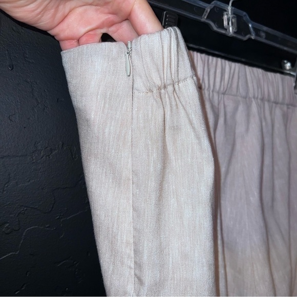 J. Jill Sand Beige Linen-Stretch Button-Hem Ankle Pants SizeL NWNT - Picture 4 of 12